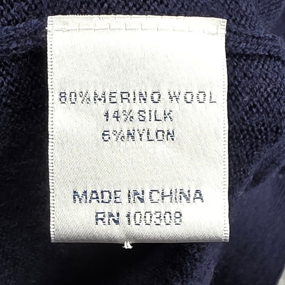 Peter Millar Mens XL Navy Blue Merino Wool Silk V-Neck Sweater Vest ME0S23 - Picture 5 of 7
